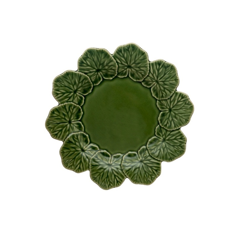 Тарелка Bordallo Pinheiro "Geranium", 29 см, зеленая