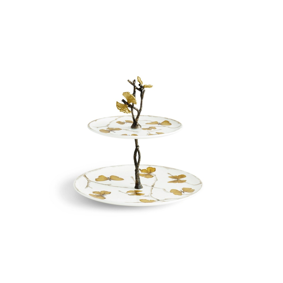 Этажерка Michael Aram "Butterfly Ginkgo", двухъярусная, 28 см, фарфор